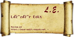 Lázár Edit névjegykártya